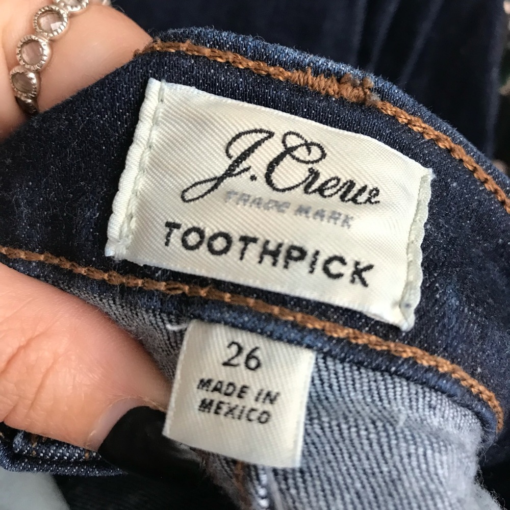 J Crew dark blue toothpick jeans
